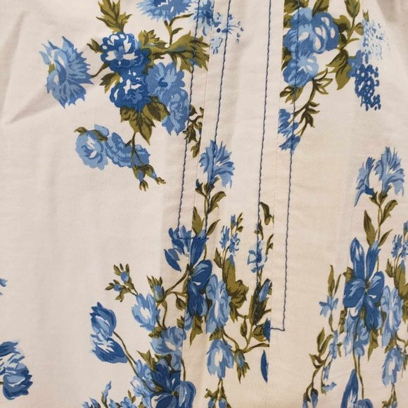 Sold Out NWT By Anthropologie Shoulder-Tie Dress in Blue Floral Ivory, Size M - Picture 7 of 12